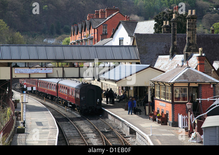 Llangollen Railway Station Llangollen, Dee Valley, Denbighshire, Nord Wales, Wales, Vereinigtes Königreich, Europa Stockfoto