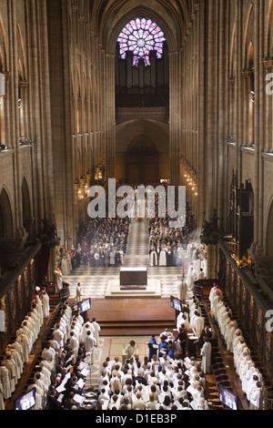 Kathedrale Notre-Dame Kirchenschiff, Paris, Frankreich, Europa Stockfoto