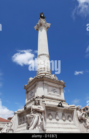 Portugiesischen König Dom Pedro IV Denkmal, Dom Pedro IV Sqaure (Rossio-Platz), in der Baixa Bezirk, Lissabon, Portugal, Europa Stockfoto