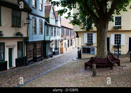 Altbauten auf Elm Hill, Norwich, Norfolk, England, Vereinigtes Königreich, Europa Stockfoto