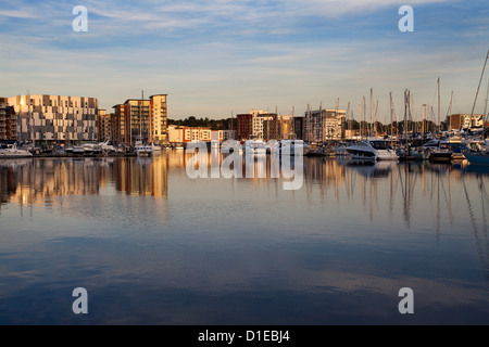 Ipswich Marina bei Sonnenuntergang, Ipswich, Suffolk, England, Vereinigtes Königreich, Europa Stockfoto