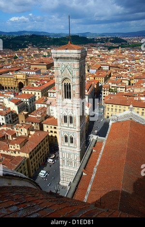 Campinale von der Gotik-Renaissance-Dom von Florenz, Basilika der Heiligen Maria von der Blume-Florenz Stockfoto