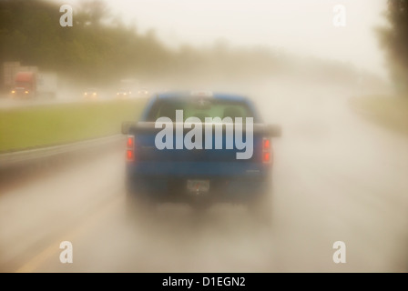 Fahrt durch ein tropischer Sturm, Florida, USA Stockfoto