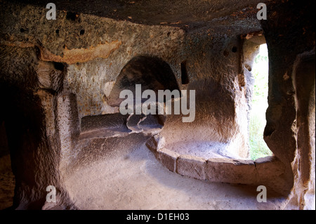 Küche eines frühen christlichen Klosters von Zelve, Cappadocia Türkei Stockfoto