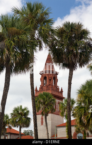 Kunstvoll gemauerte Turm von Grace United Methodist Church Henry Flagler in St. Augustine Florida Stockfoto