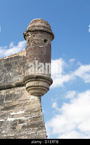 Turm und Details der Wände des Castillo de San Marcos in St. Augustine Florida FL Stockfoto