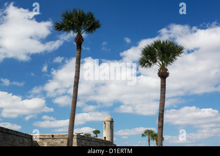 Turm und Details der Wände des Castillo de San Marcos in St. Augustine Florida FL Stockfoto