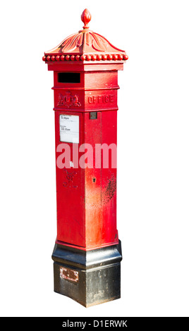 Traditionelle rote Säule Box-Stil Post Box erstellt für Königin Victoria Stockfoto