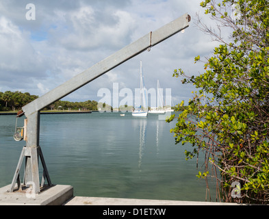 Yachten und Boote vertäut im Hafen von No Name in Bill Baggs Cape Florida State Park Key Biscayne Miami Stockfoto