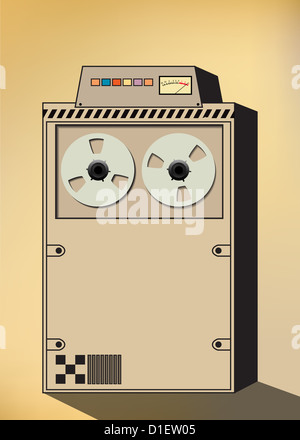 Alte elektronische Datenverarbeitung, Retro-Reel-to-Reel-computer Stockfoto