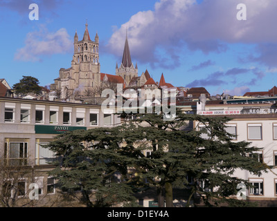 Altstadt und Kathedrale von Lausanne, Schweiz Stockfoto