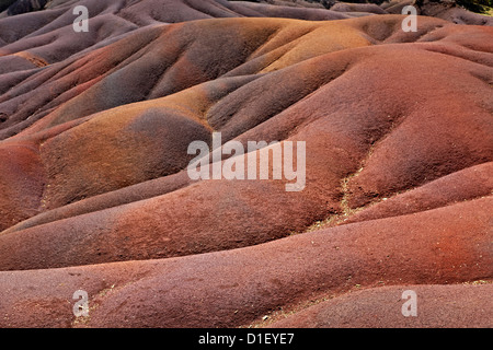 Sieben farbige Erden, in der Nähe von Chamarel, Mauritius, Inseln im Indischen Ozean Stockfoto