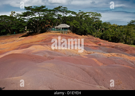 Sieben farbige Erden, in der Nähe von Chamarel, Mauritius, Inseln im Indischen Ozean Stockfoto