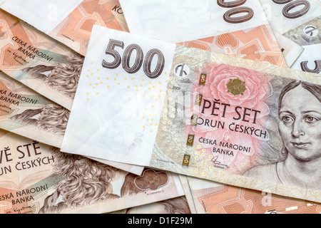 Hintergrund der tschechischen Währung closeup Stockfoto