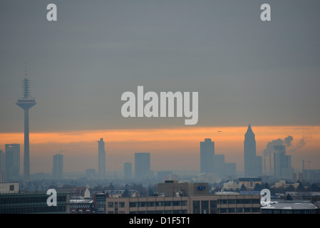 Skyline von der deutschen Stadt Frankfurt. Foto: Frank Mai Stockfoto