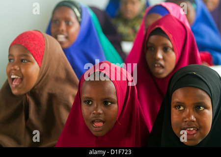 Waisenmädchen in einer Schule in Mogadischu Somalia Stockfoto