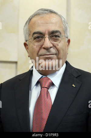 Ministerpräsident der palästinensischen nationalen Behörde Salam Fayyad wird in Ramallah, Palästinensische Gebiete, 8. Dezember 2012 gesehen. Foto: Rainer Jensen Stockfoto