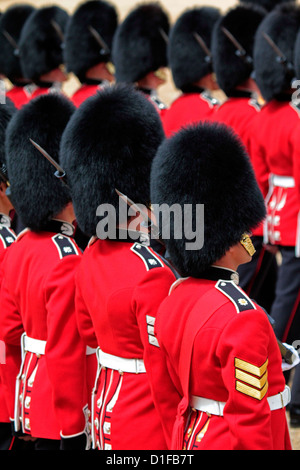 Soldaten beim Trooping die Farbe 2012, die Königin offizielle Birthday Parade, Horse Guards, Whitehall, London, England Stockfoto