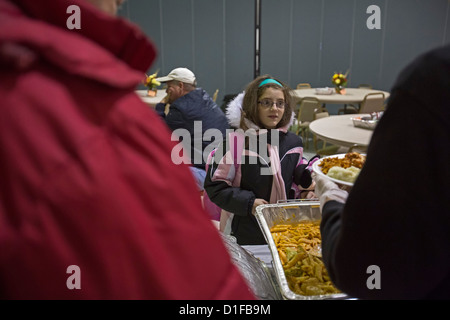 Freiwillige servieren Mahlzeiten für die Opfer des Hurrikans Sandy in Küsten New Jersey Stockfoto