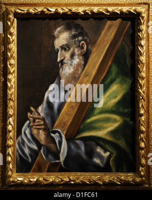 El Greco (1541-1614). Kretischen Maler. Saint Andrew der Apostel. Museum der bildenden Künste. Budapest. Ungarn. Stockfoto