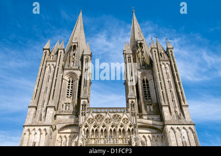 Detail der Notre Dame Kathedrale aus dem 14. Jahrhundert, Coutances, Cotentin, Normandie, Frankreich, Europa Stockfoto