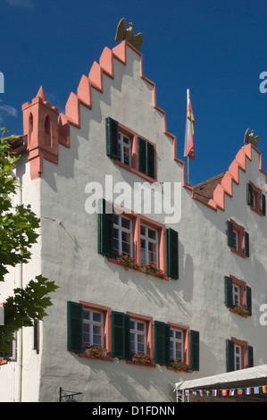 Die Fassade aus dem 17. Jahrhundert Rathaus, Oppenheim, Wein, Rheinland-Pfalz, Deutschland, Europa Stockfoto