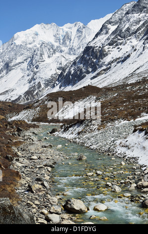 Langtang-Tal und Langtang Khola, Langtang Nationalpark, Bagmati, Zentralregion (Madhyamanchal), Nepal, Himalaya, Asien Stockfoto