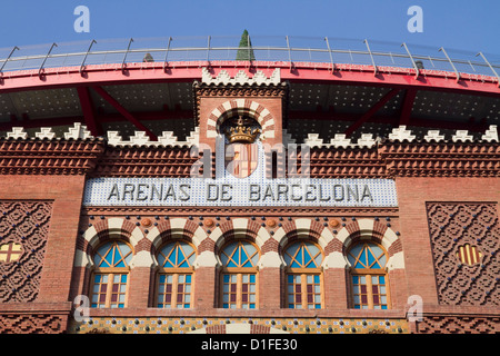 Las Arenas Einkaufszentrum Architektur Fassade, Plaza de Espanya Barcelona Katalonien Spanien Stockfoto