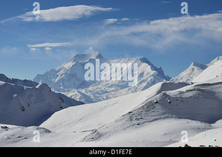 Thorong La (Thorung La), einen Pass auf 5416m, Annapurna Conservation Area, Gandaki, Western Region (Pashchimanchal), Nepal Stockfoto