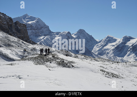 Thorong La (Thorung La), pass auf 5416m, Annapurna Conservation Area, Gandaki, Western Region (Pashchimanchal), Nepal, Himalaya Stockfoto