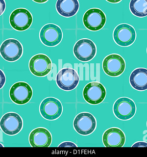 Nahtlose Hintergrund - stilisierte alte Bullaugen Stockfoto