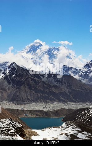 Blick vom Renjo Pass des Mount Everest, Everest Himalaya und Gokyo See, Sagarmatha Nationalpark, Purwanchal, Nepal Stockfoto