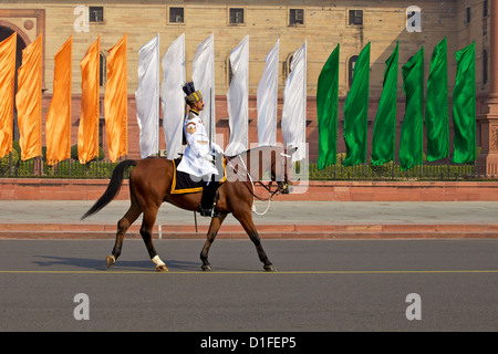 Änderung der Wachablösung am Rashtrapati Bhavan in Neu-Delhi, Indien Stockfoto