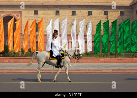 Änderung der Wachablösung am Rashtrapati Bhavan in Neu-Delhi, Indien Stockfoto