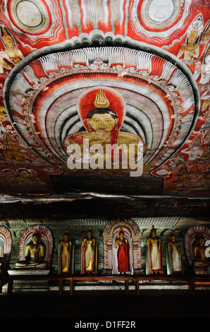 Buddha-Statuen, Dambulla Höhle Tempel, UNESCO-Weltkulturerbe, Dambulla, Sri Lanka, Asien Stockfoto