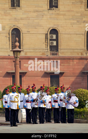 Änderung der Wachablösung am Rashtrapati Bhavan in Neu-Delhi, Indien Stockfoto