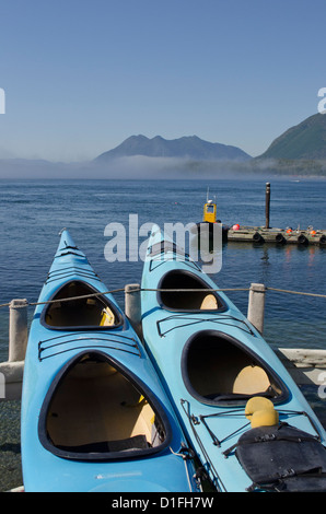 Kajaks auf Vancouver Island BC-Tofino Bay Stockfoto
