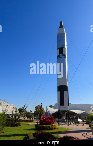 Eine Titan-Gemini-Rakete im Rocket Garden am Kennedy Space Center Stockfoto