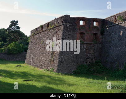 Wand der Uzhhorod Burg, Ukraine. Im ХI Jahrhundert erbaut. Stockfoto