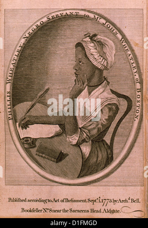 Phillis Wheatley, Diener, Herrn John Wheatley, von Boston. Veröffentlichten 1773 Stockfoto