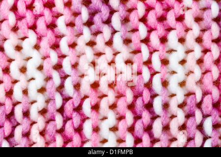 Lila und weißen gestrickten Textur als Hintergrund Stockfoto