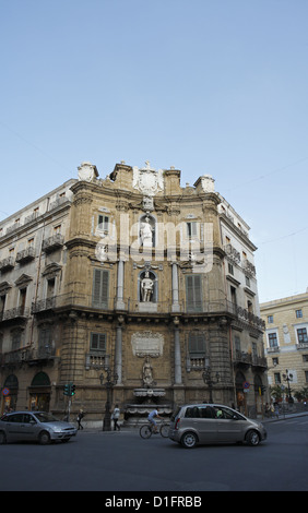 Die vier Ecken (Quattro Canti), Piazza Vigliena, Palermo, Italien Stockfoto