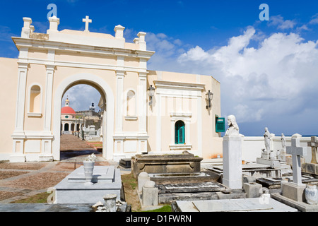 Santa Maria Magdalena Friedhof, Altstadt von San Juan, Puerto Rico Island, West Indies, Karibik, Vereinigte Staaten von Amerika Stockfoto