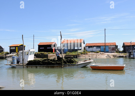 Stock Foto von einer Oyster Boot in Marennes Frankreich Stockfoto