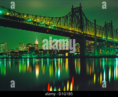 59th Street Bridge New York City bei Nacht Queensboro Stockfoto