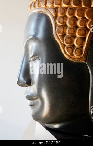 Gesicht des Buddha, Statue von Buddha, Haute Savoie, Frankreich, Europa Stockfoto