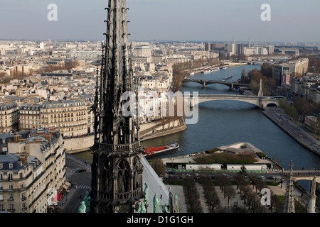 Blick von der Kathedrale Notre-Dame Dach, Paris, Frankreich, Europa Stockfoto