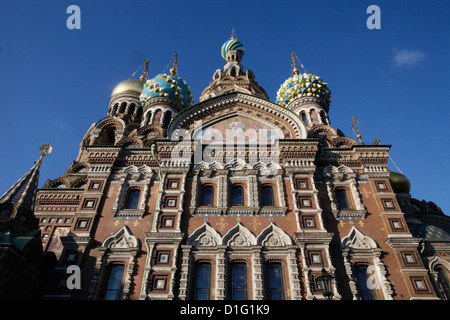 Kirche des Retters auf Blut (Auferstehungskirche), UNESCO-Weltkulturerbe, St. Petersburg, Russland, Europa Stockfoto