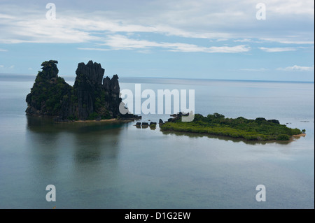 Die Linderalique Felsen in Hienghene an der Ostküste von Grande Terre, Neukaledonien, Melanesien, Südsee, Pazifik Stockfoto