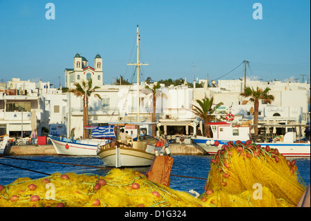 Hafen, Naoussa, Paros, Cyclades, Aegean, griechische Inseln, Griechenland, Europa Stockfoto